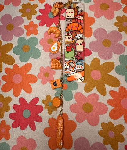 Food Design Bookmark with Gold charms