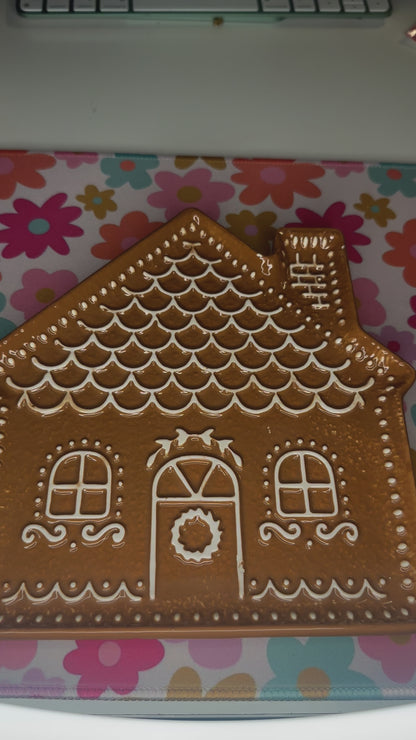 “Gingerbread Christmas bookmark  with Gold Charms