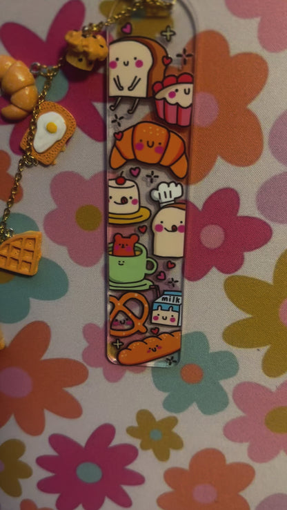 Food Design Bookmark with Gold charms